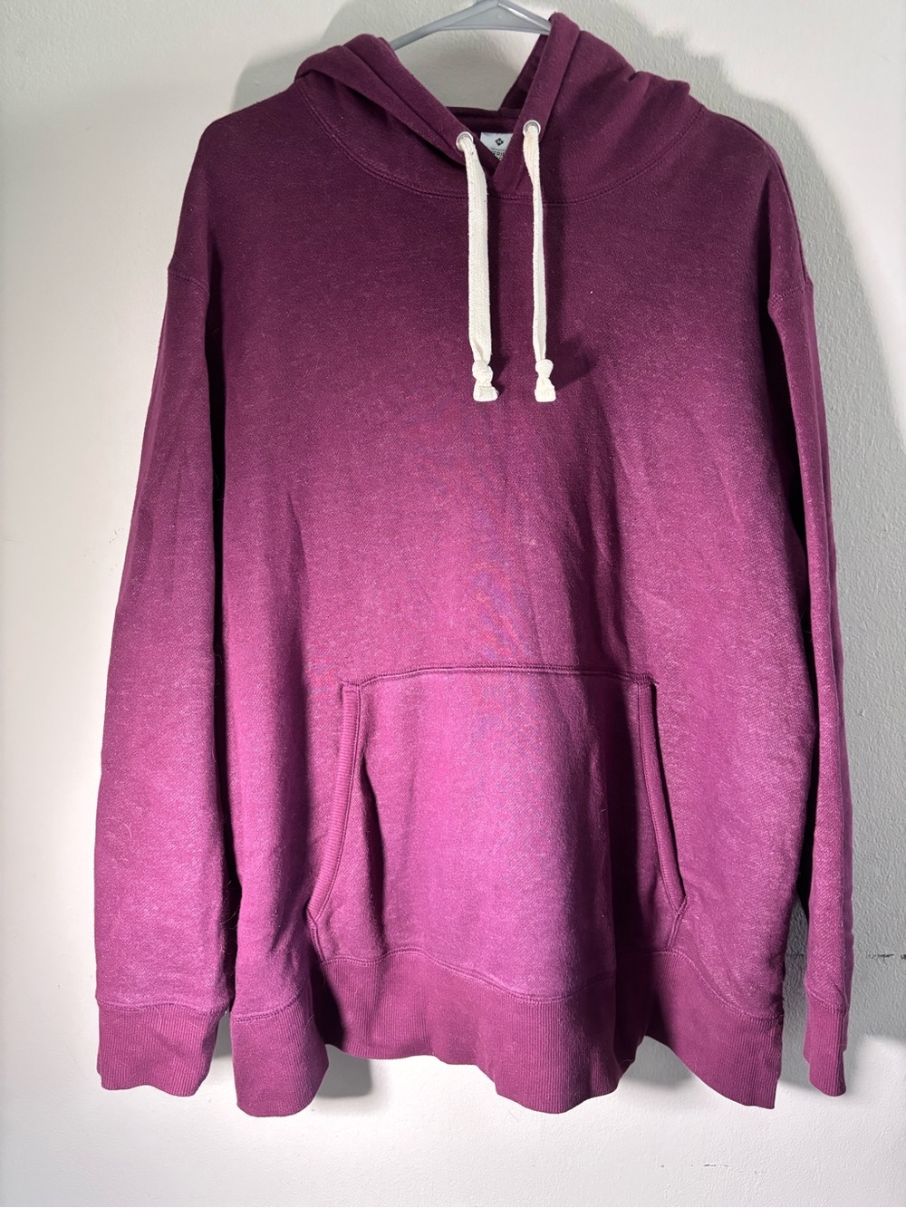 Newport Plum Hooded Pullover with White Drawstrings
